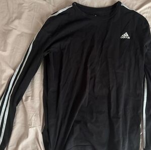 Adidas Black Shirt with White Stripes
